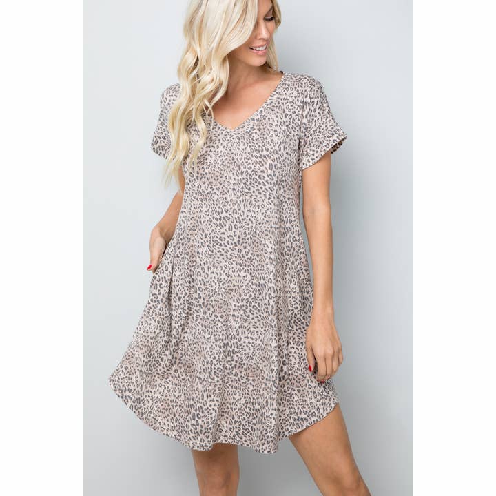 Sweet Lovely by Jen - Wholesale Dress – Women's - SD5349 LEOPARD V-NECK JERSEY DRESS14