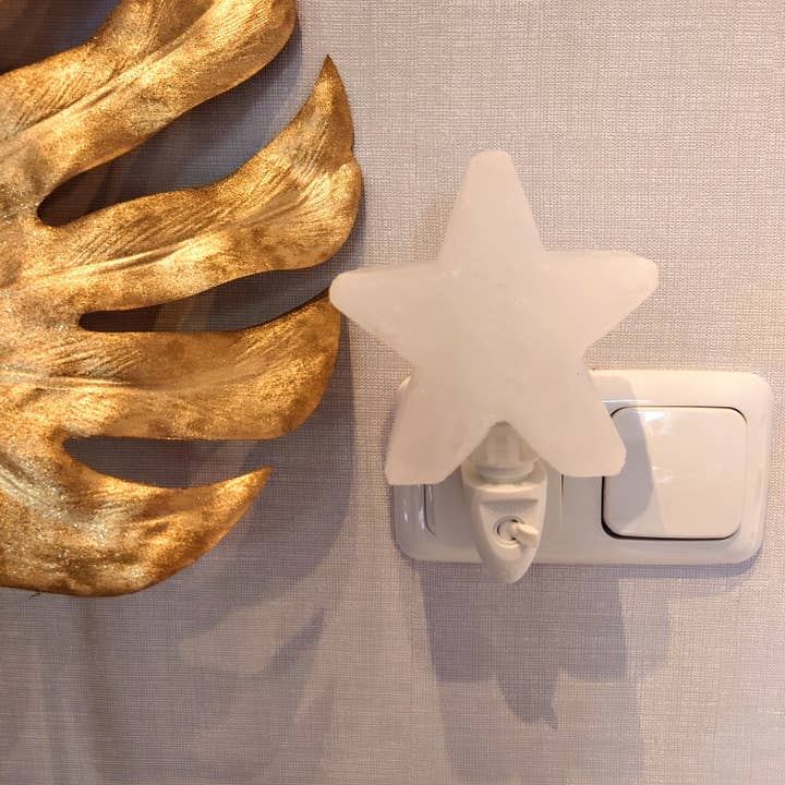 White salt stone star night light for wholesale by Insight Stones