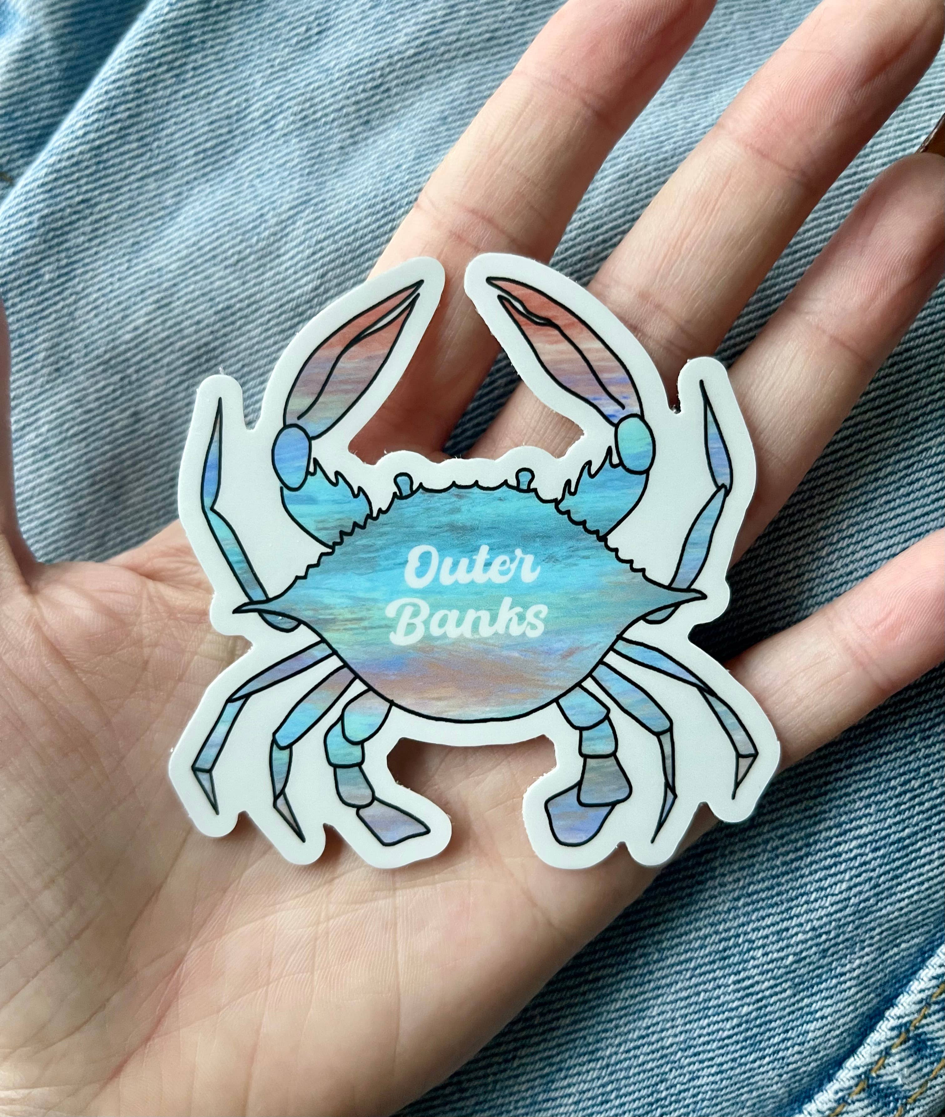 Stickers by Saylor - Wholesale Sticker - Outer Banks North Carolina Blue Crab OBX Sticker1