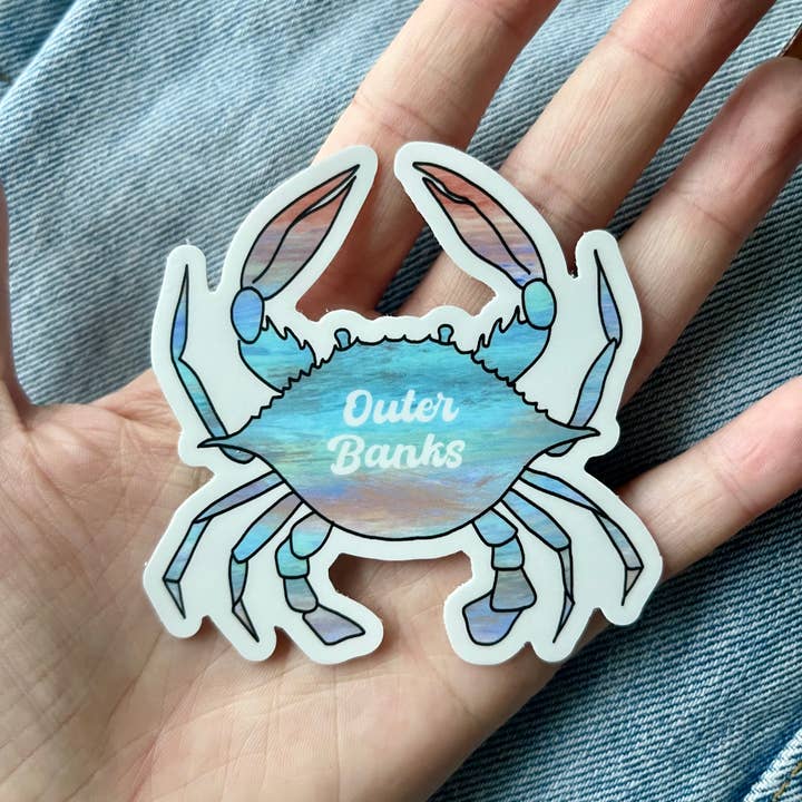 Stickers by Saylor - Wholesale Sticker - Outer Banks North Carolina Blue Crab OBX Sticker1