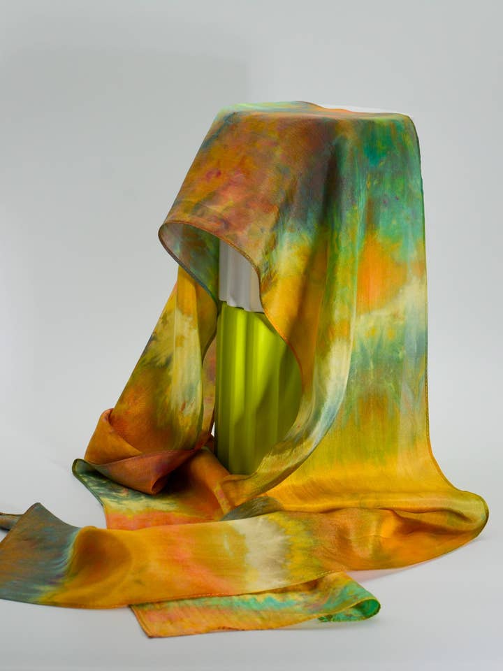Hand-Dyed Habotai Silk Scarves for wholesale by WHITNEYMANNEY