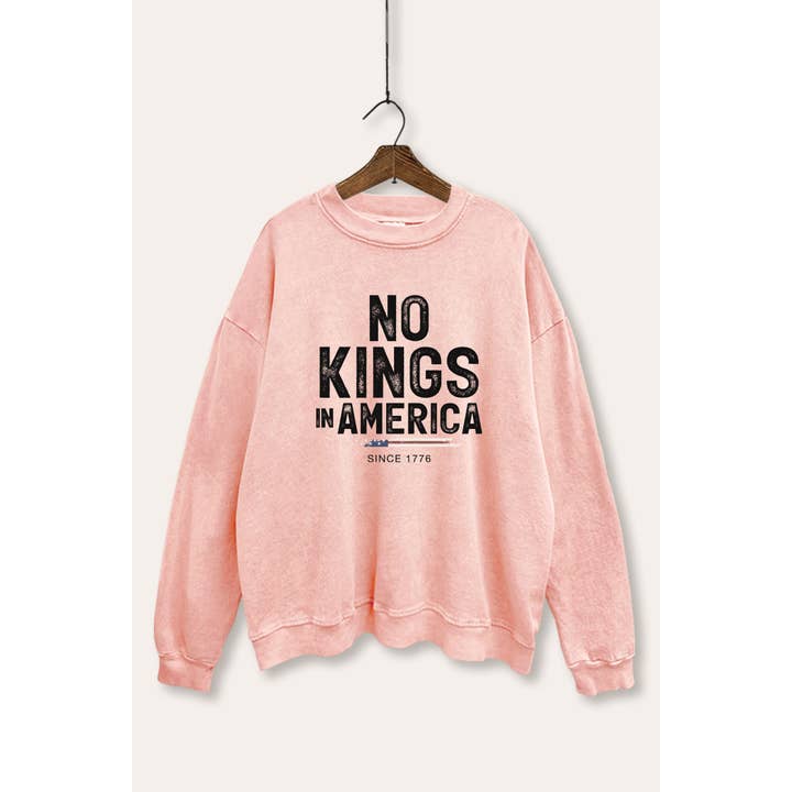 VINTAGE POINT USA - Wholesale Graphic Sweatshirt - Women's - NO KINGS IN AMERICA MINERAL WASH GRAPHIC SWEATSHIRT14
