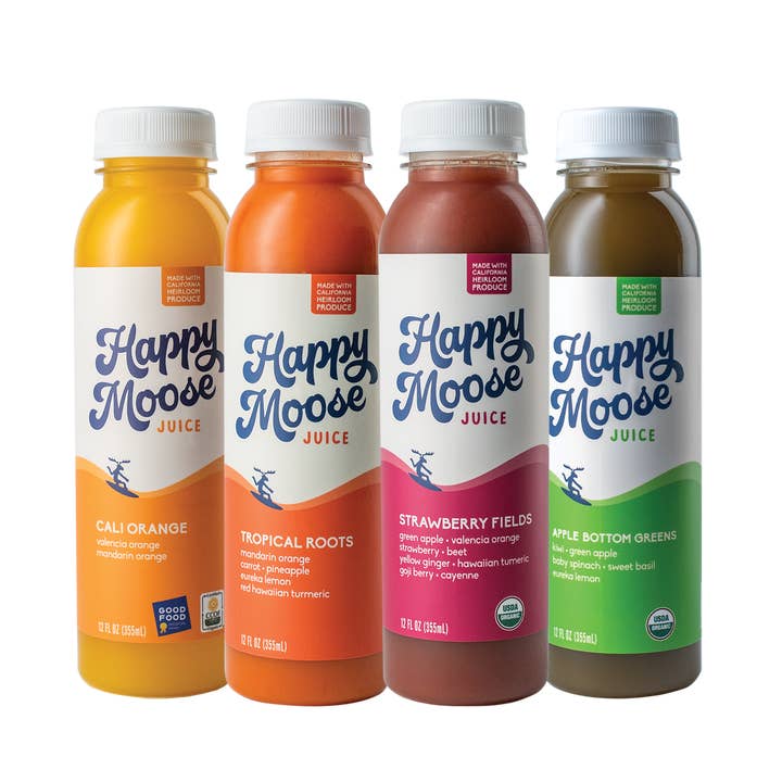 Happy Moose Juice - Wholesale Wellness Juice/Tonic - Coffee Shop Starter - Cold-Pressed Juice - 4 Recipes x 9
