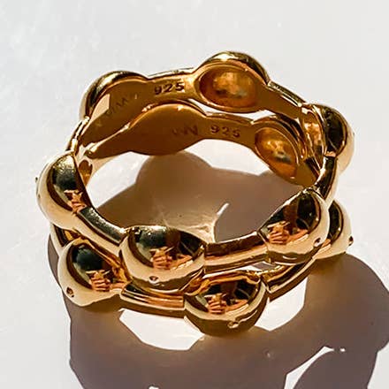 Shop Lausanne - Wholesale Band/Stacked Ring - Seeded Eternity Ring Gold5