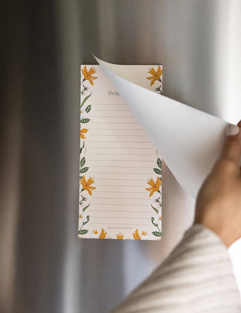 Bespoke Letterpress – wholesale Notepad – Daffodil Shopping List DL Notepad5
