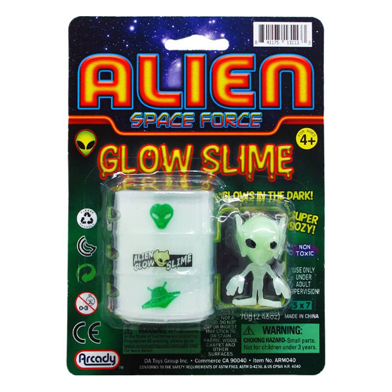 Deluxe Import Trading - Wholesale Putty/Slime - Kids - Alien Slime w/2" Alien Toy 2 Assorted