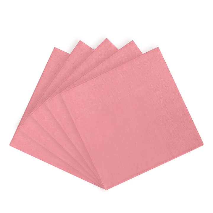 Pink Paper Beverage Napkins - 50 Ct. for wholesale on Faire