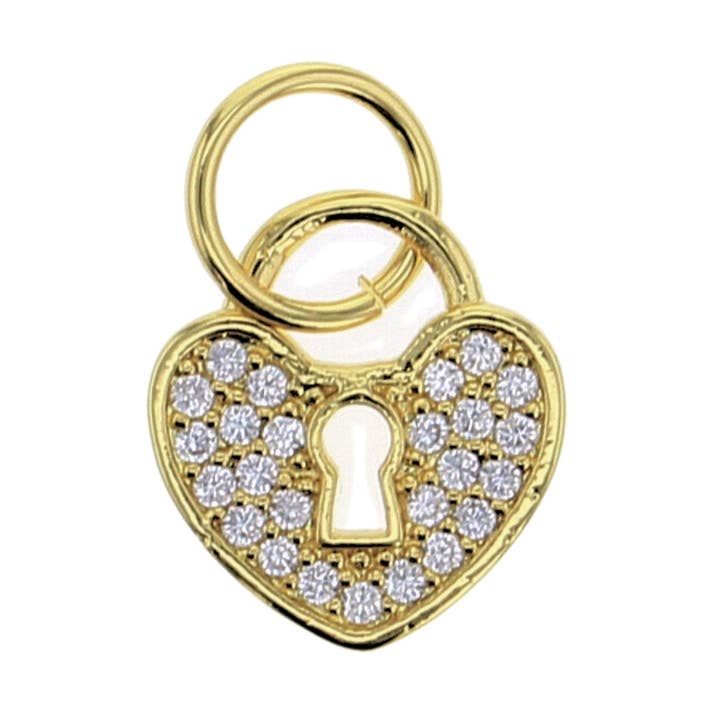 Heart Lock Charm for wholesale by Lotus Jewelry Studio