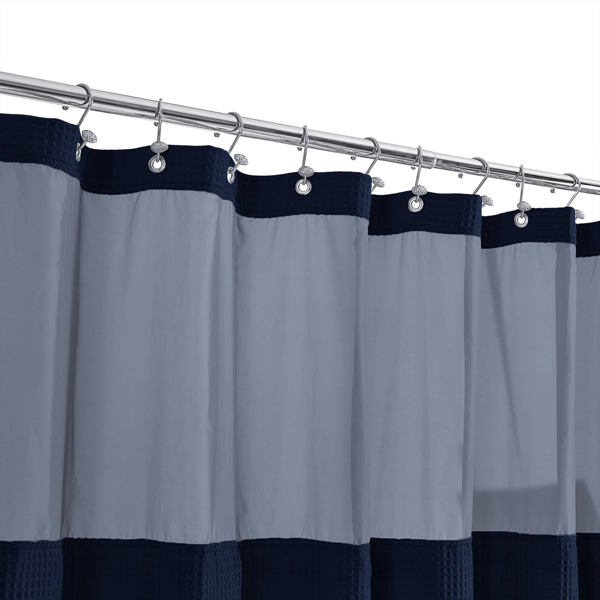 Awesome Home - Vendita all'ingrosso Tende da doccia - Tenda Doccia in Misto Cotone a Tessuto Waffle con Fodera a Clip3