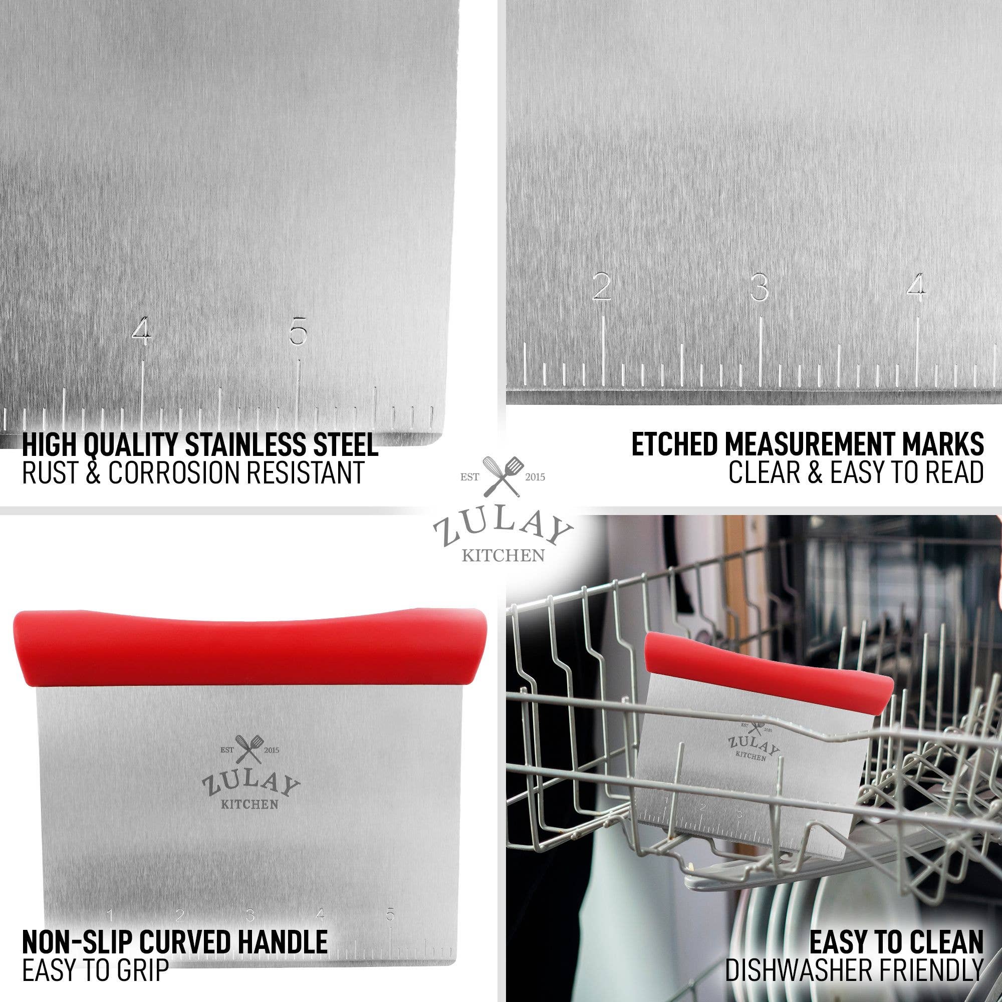 Zulay Kitchen - Wholesale Kitchen Tool/Gadget - Multi-purpose Stainless Steel Bench Scraper & Chopper12