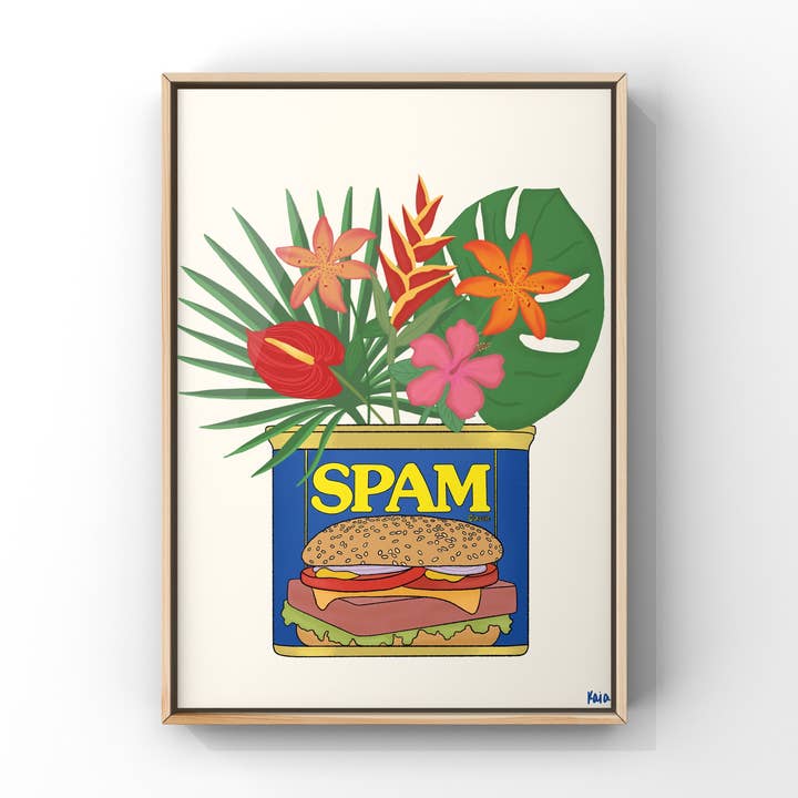 Spam Can Tropical Flower Vase Art Print for wholesale by Surf Cowboy