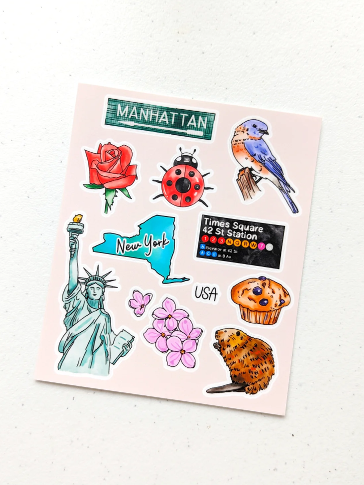 Aria Studio Crafts - Wholesale Sticker - New York Sticker Sheet1