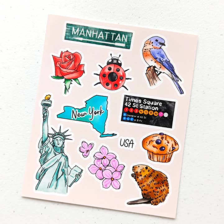 Aria Studio Crafts - Wholesale Sticker - New York Sticker Sheet1