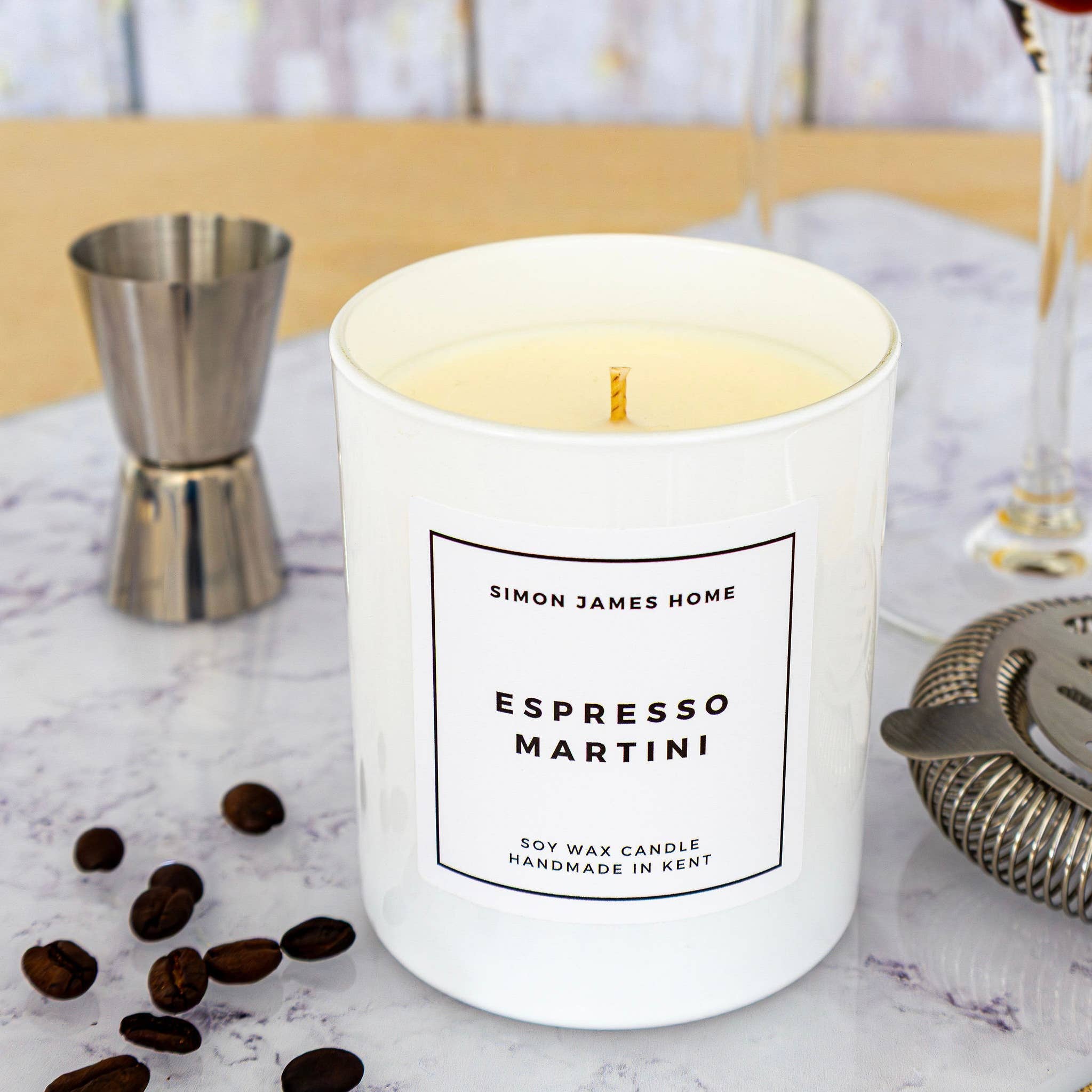 Simon James Home – wholesale Jar/filled candle – Espresso Martini Handmade Soy Wax Candle3