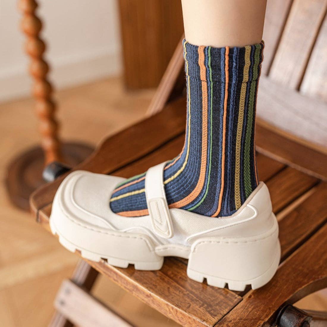 Funkyrel® Atzbranding Limited - Wholesale Socks - Women's - Rufia - Bohemian Vertical Striped Socks7