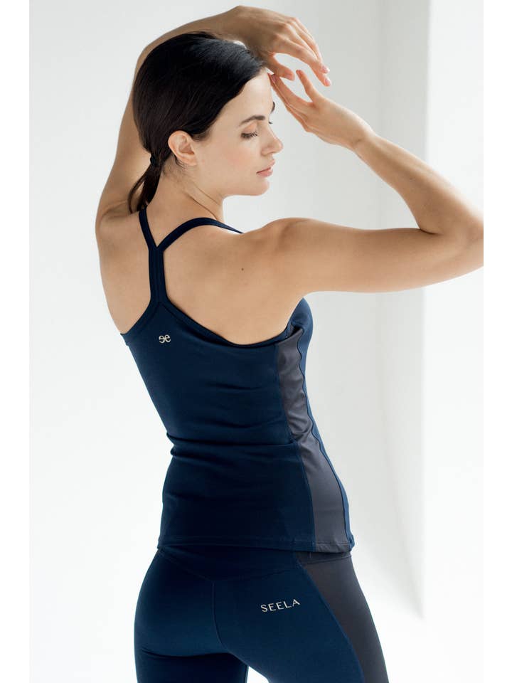 Navy Blue Bio-based, High-performing, Geneva Tank Top for wholesale on Faire5