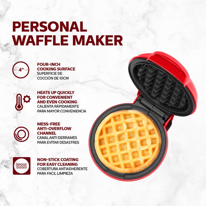 Holstein Housewares - Wholesale Kitchen Appliance - Personal Waffle Maker Single Unit - Kitchen Appliance
