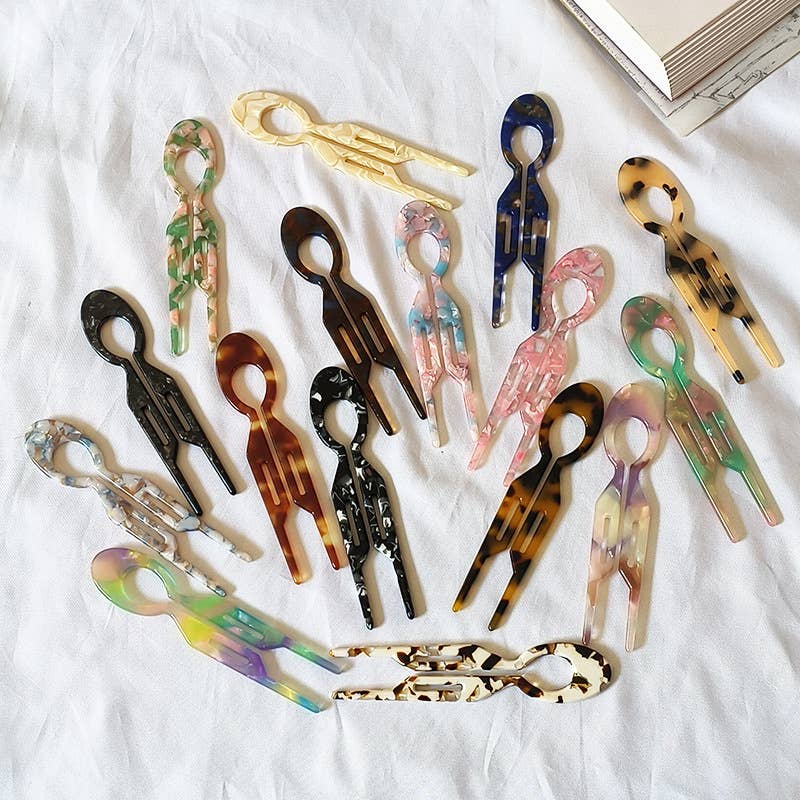 Tourtiwi - Vente Épingles à cheveux - Épingle à cheveux en acétate en forme de U, épingle à cheveux à texture colorée21