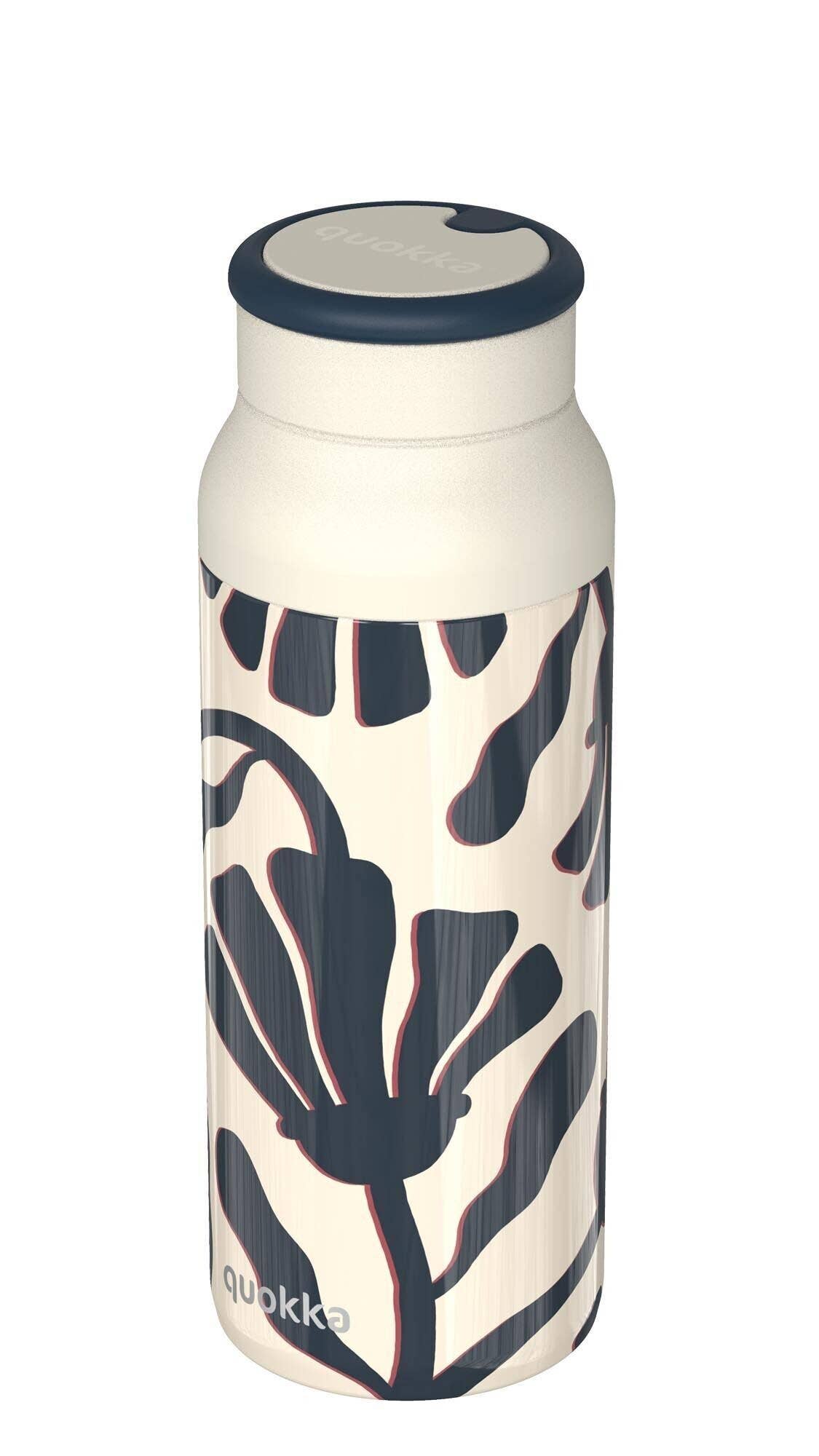QUOKKA - Wholesale Water Bottle - QUOKKA STAINLESS STEEL THERMAL BOTTLE SILICONE ECHO LEAVES 690ML