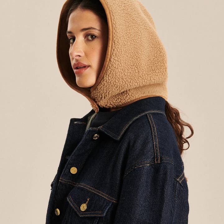 LABDIP - Wholesale Scarf - Women's - ADLER SHERPA MACCHIATO - HOOD FAUX FUR CARAMEL1