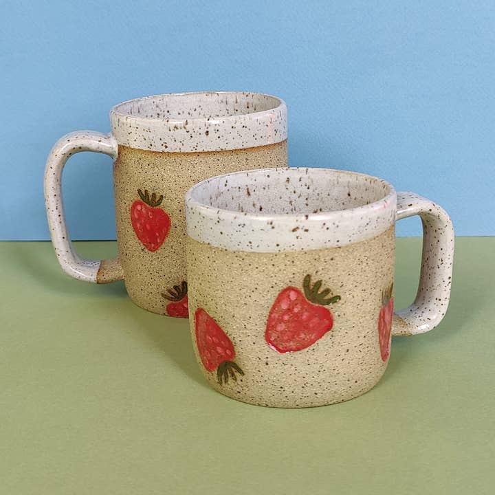 Osso Ceramics – wholesale Coffee mug – Strawberry Stamped Mug6