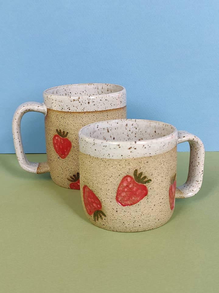 Strawberry Stamped Mug for wholesale by Osso Ceramics