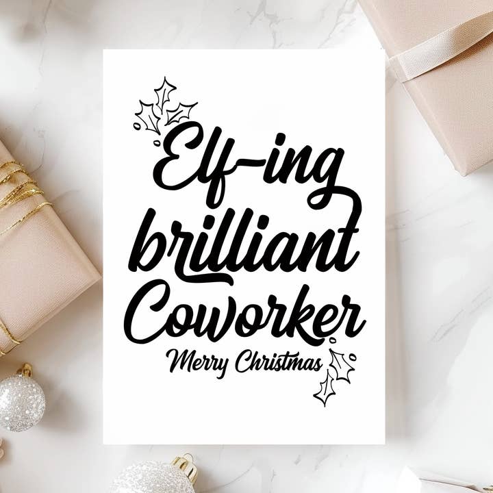 Funny Christmas Card for Coworker, Work Bestie, Colleague for wholesale by Coco Press
