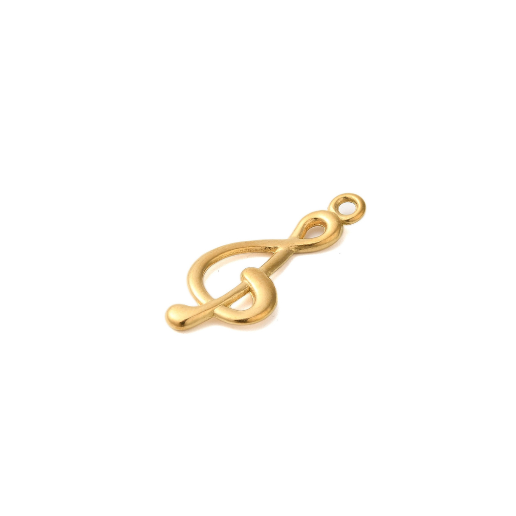 The Charm Bar Company - Wholesale Individual Charm/Pendant - *Gold Simplistic Music Note1