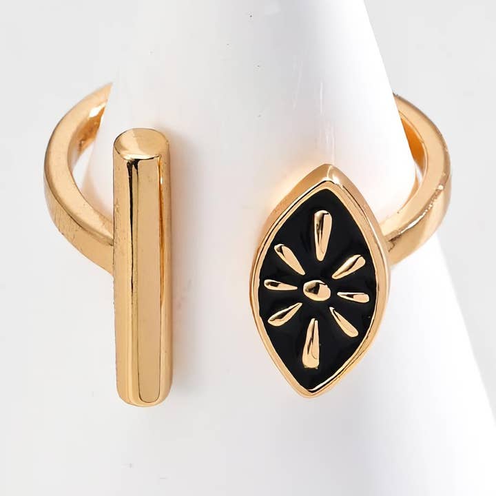 Anello regolabile in argento sterling con smalto a goccia per la vendita all'ingrosso da parte di La Solana Design