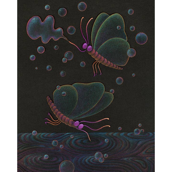 Inner-Workings of a Black Hole: 8x10" Butterfly Art Print for wholesale by Lea Zalinskis Illustration