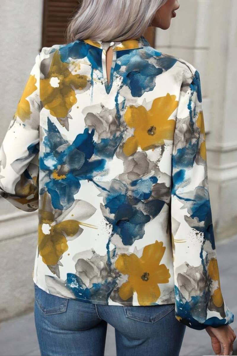 NINEXIS - Wholesale Blouse - Women's - CWTBLL1068_AUTUMN LONG SLEEVE PRINTED CREW NECK TOP6