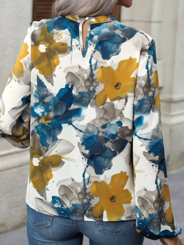 NINEXIS - Wholesale Blouse - Women's - CWTBLL1068_AUTUMN LONG SLEEVE PRINTED CREW NECK TOP6