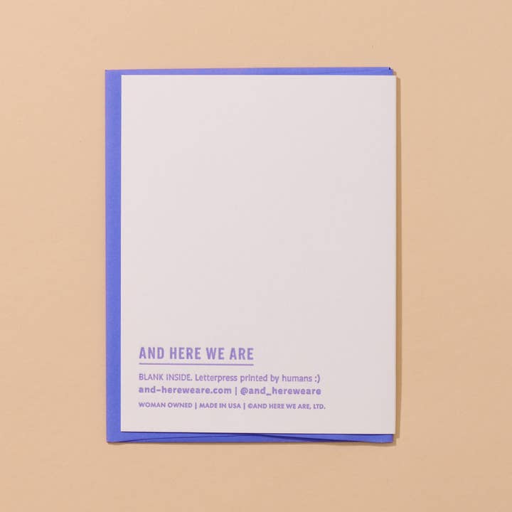 And Here We Are - Wholesale Housewarming Card - Love and Plants Letterpress Housewarming Card- Made in USA2