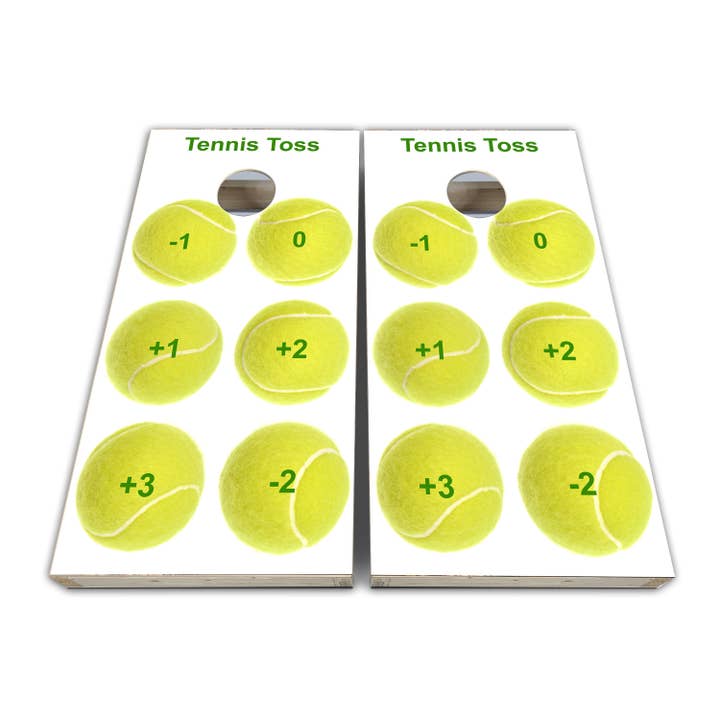 Tennis Toss Cornhole Wraps - Cornhole Wraps - Vinyl Wrap - Laminated Set for wholesale by Cornhole Stop, LLC