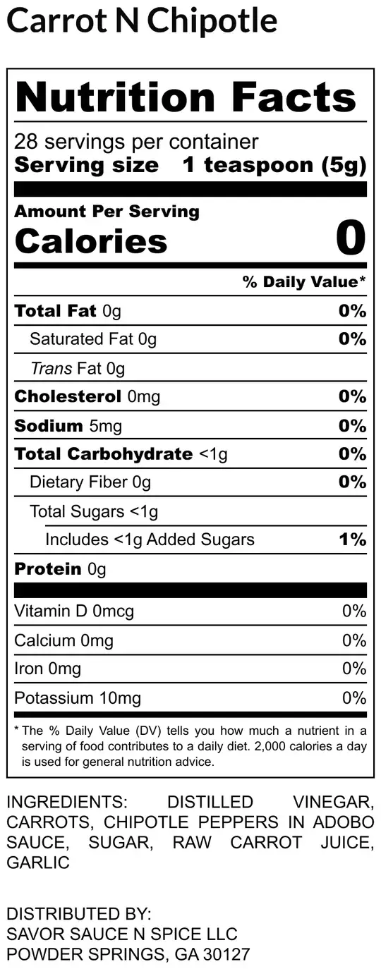 Hot N Saucy - Wholesale Hot Sauce - Carrot N Chipotle6