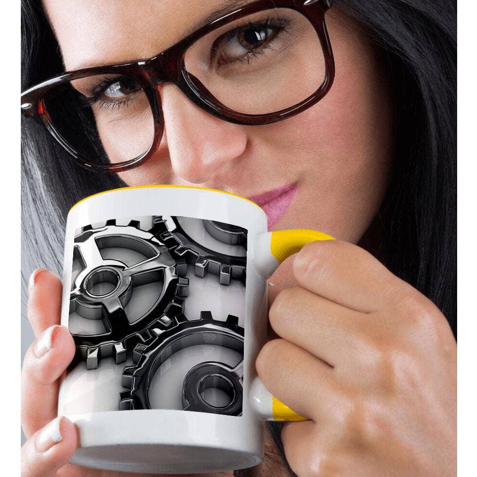 3dRose - Wholesale Coffee Mug - 3dRose, Metal gear gears chrome steel clockwork gearbox cog cogwheel cogs gearwheel sync teamwork concept, Mug1
