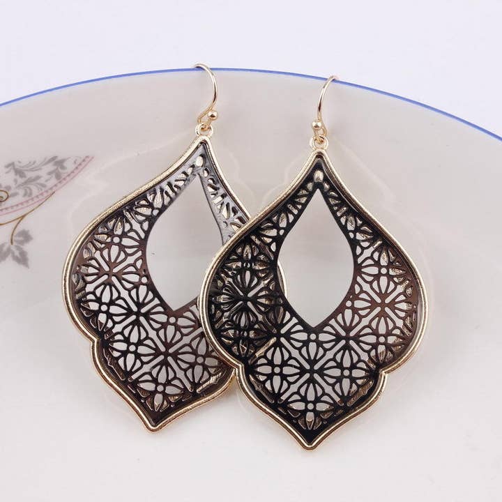 Kate Tuesday Jewelry - Wholesale Dangle Earrings - Filigree Thin Metal Bae Earrings