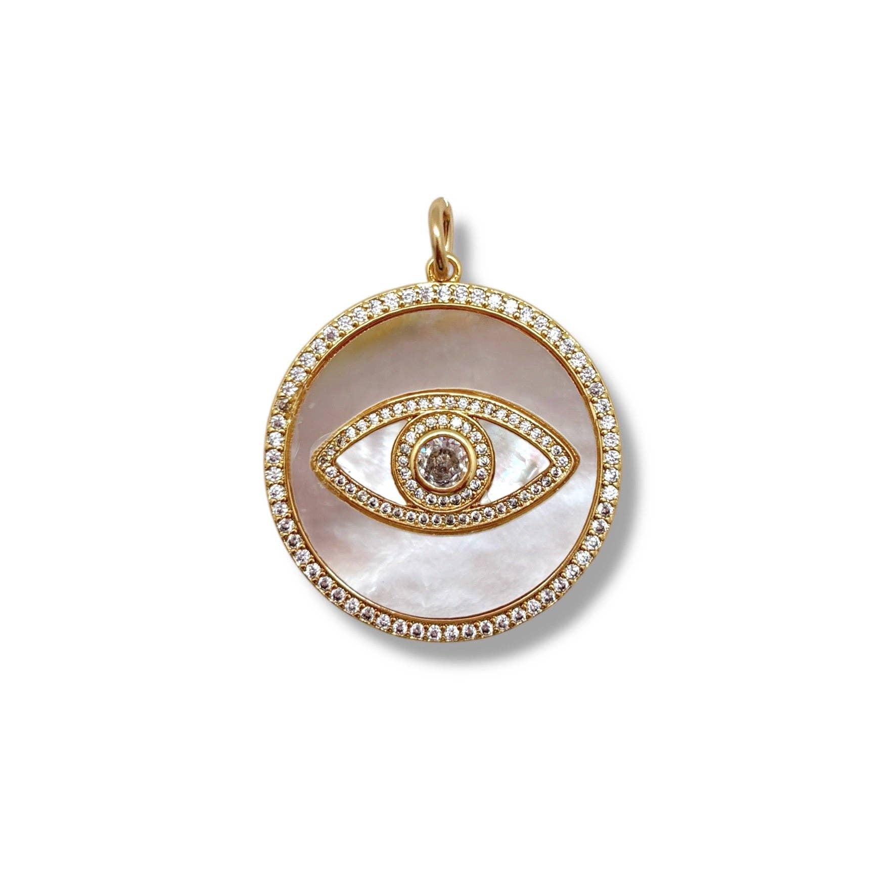 Shiver + Duke - Wholesale Individual Charm/Pendant - Mother of Pearl Evil Eye Pendant