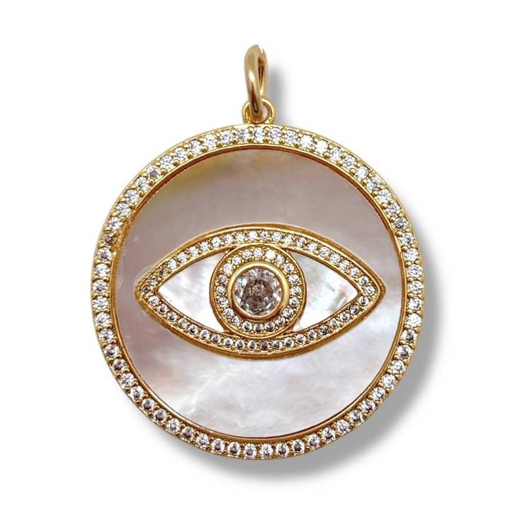 Shiver + Duke - Wholesale Individual Charm/Pendant - Mother of Pearl Evil Eye Pendant0