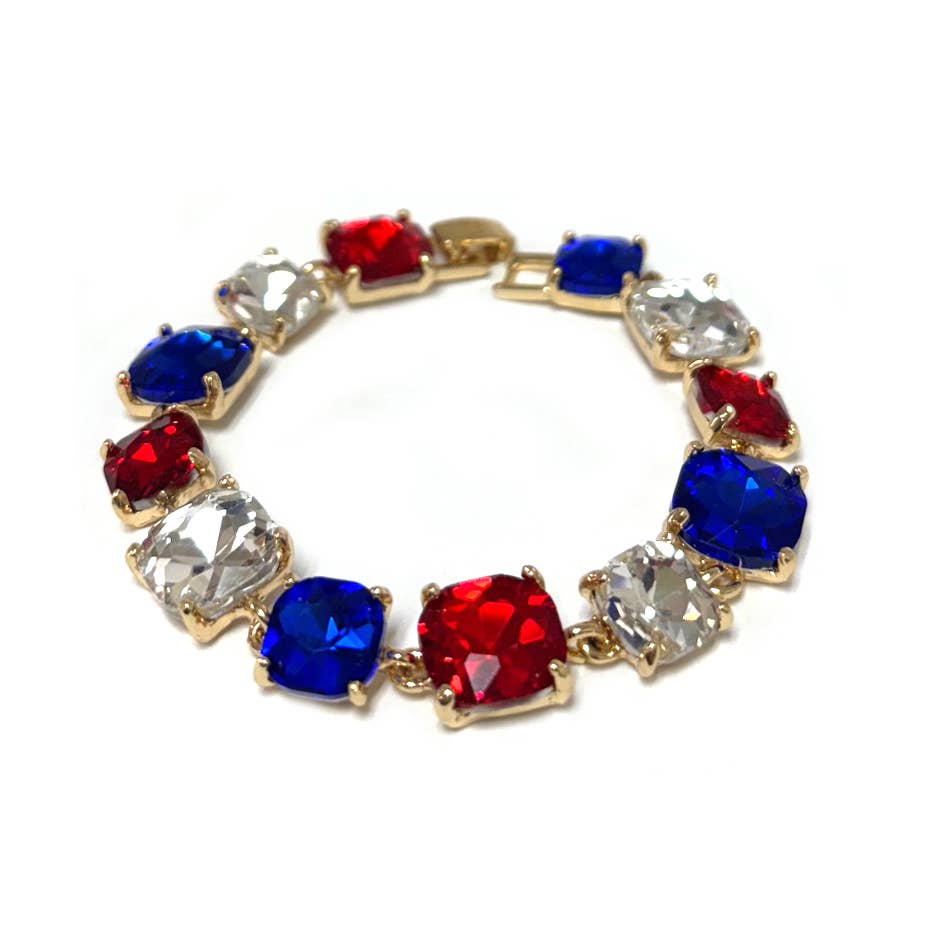 StarryNYC - Wholesale Link & Chain Bracelet - Cushion Cut Glass Crystal Linked Station Bracelet23