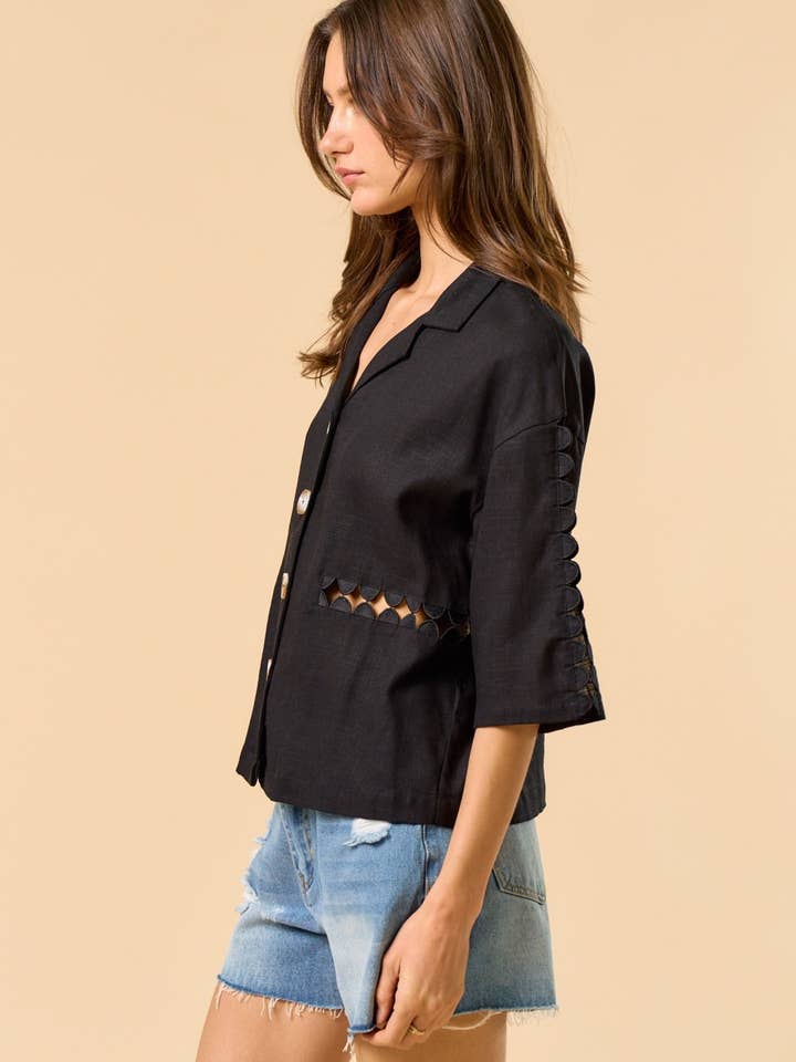 Diamond Cut Out Short Sleeve Top for wholesale by Lalavon