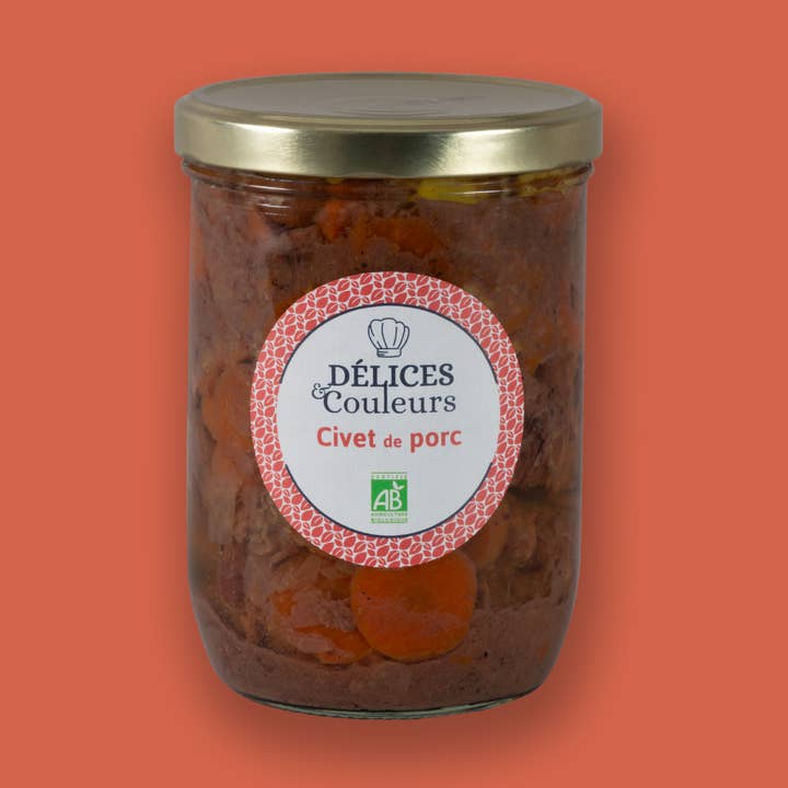 Organic Pork Stew 680g for wholesale by Délices & Couleurs, la cuisine en bocal
