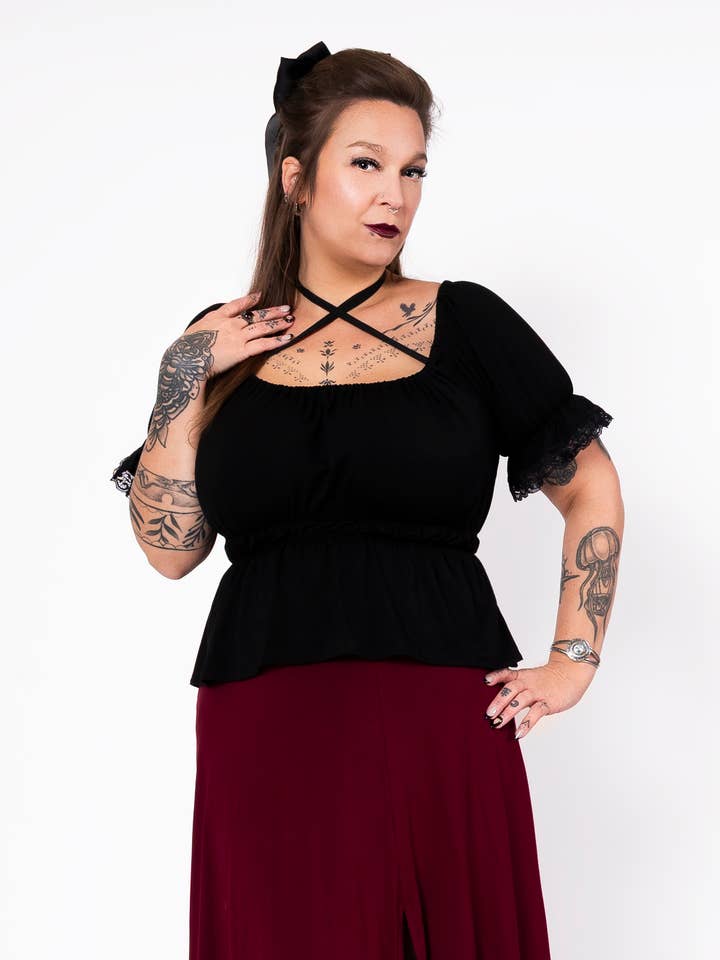 Top Temple Of Love - preto por atacado de Putré-Fashion