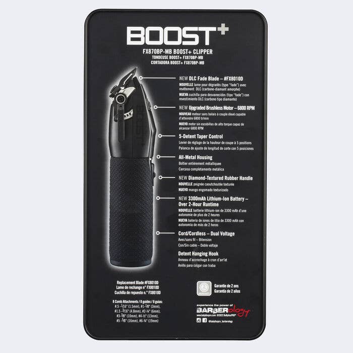 Salon Equipment Pros - Wholesale Clippers - Men's - BaByliss PRO Boost+ Matte Black Hair Clipper | FX870BP-MB2