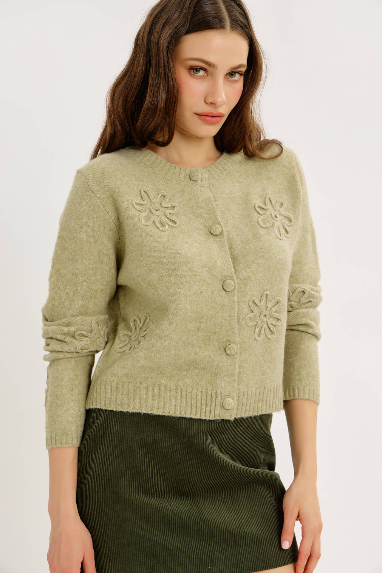 idem ditto – Engroshandel Cardigan - Dame – BOLERO CARDIGAN MED BLOMSTERMOTIV