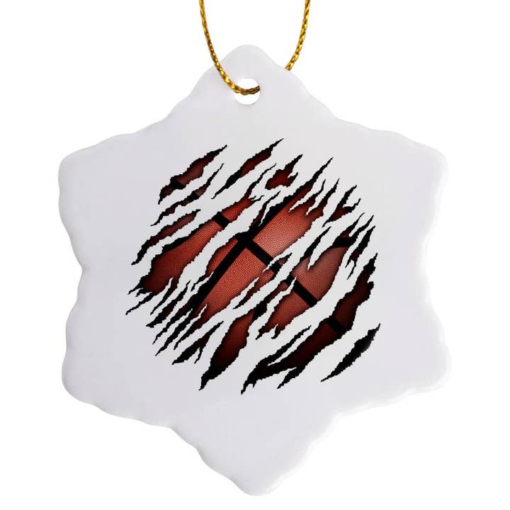 3dRose, Effet de Chemise Déchirée Basketball, Ornement pour la vente par 3dRose