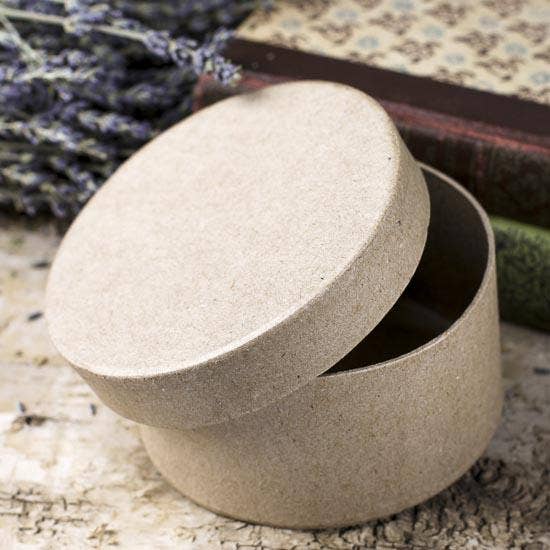 Factory Direct Craft - Wholesale Gift Box - Small Round Paper Mache Boxes - 2" H x 3.75" Dia. 1