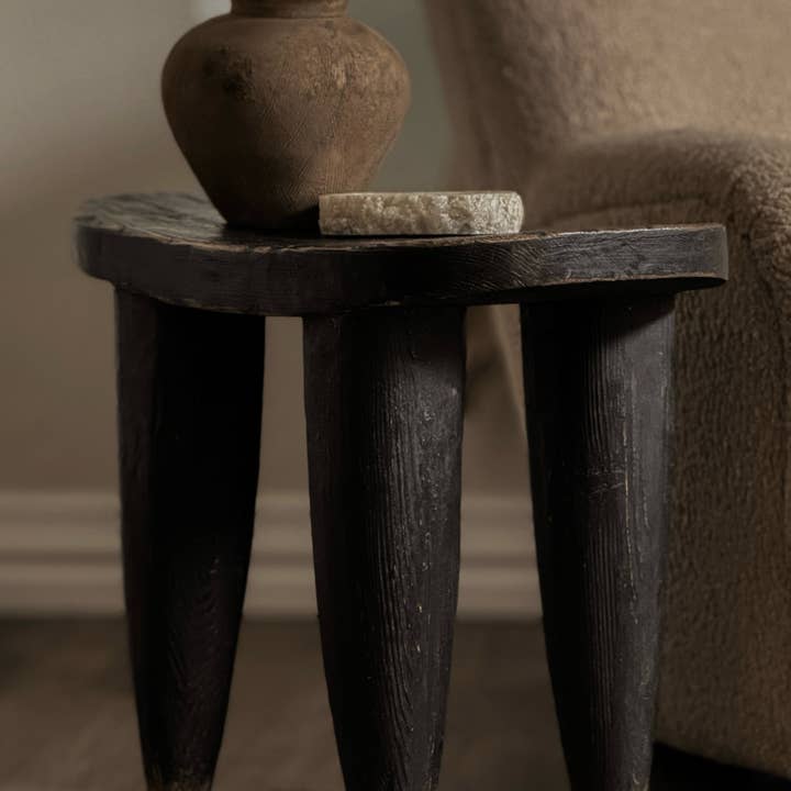 Luxe B Co - Wholesale Stool - Senufo Stool Bench Black Reclaimed Elm Wood Large2