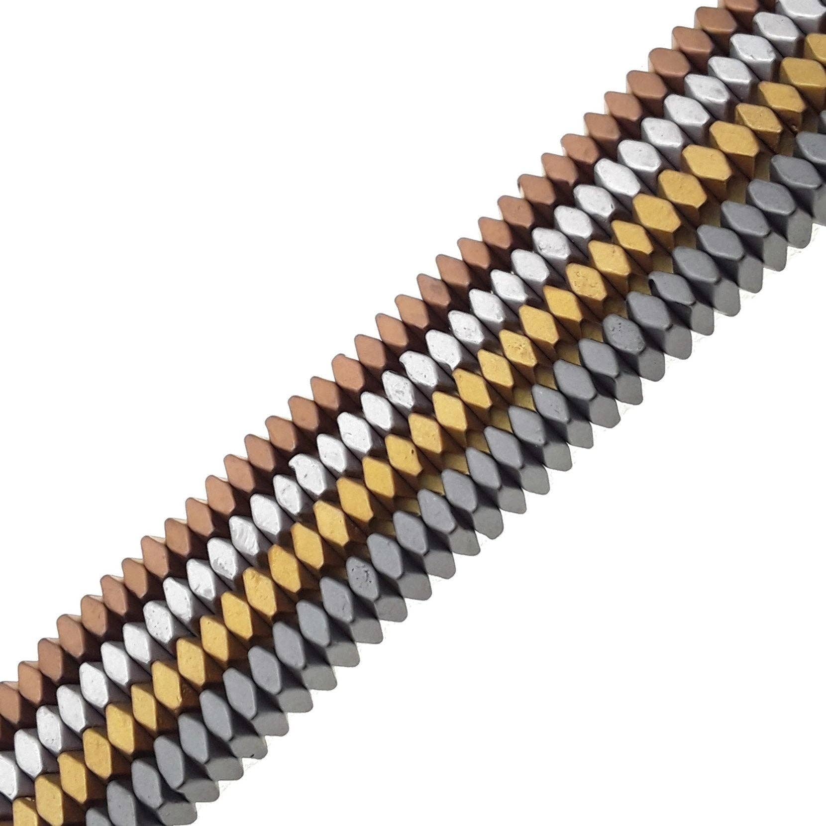 CRCBEADS - Wholesale Beads - Gray/Gold/Silver/Copper Hematite Matte Faceted Flat Square Beads 2x3mm 15.5" Strand0