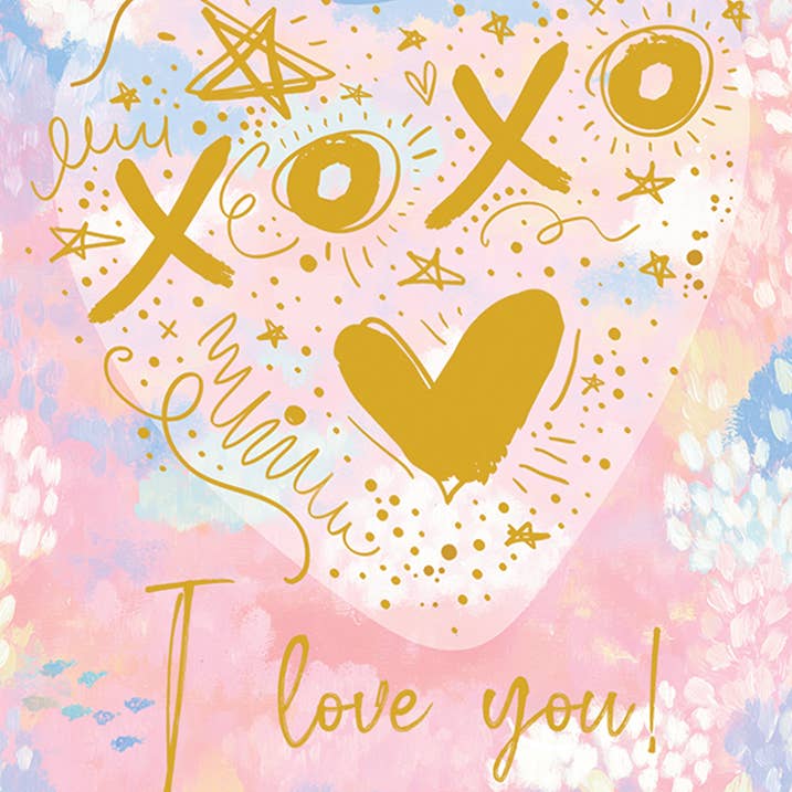 XOXO ANNIVERSARY GREETING CARD 4.5 x 6.25" for wholesale by Calypso Cards LLC